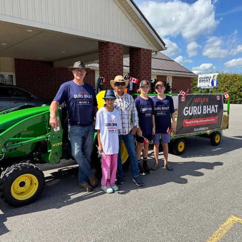 Guru Bhat with Lions Club volunteers at community BBQ