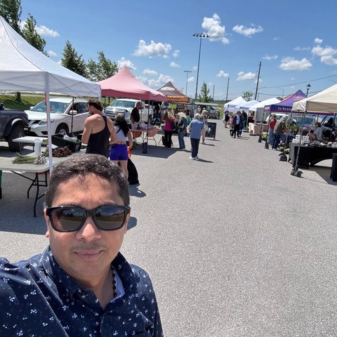 Guru Bhat at local farmers market