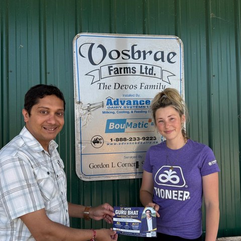 Guru Bhat canvassing at Vosbrae Farms