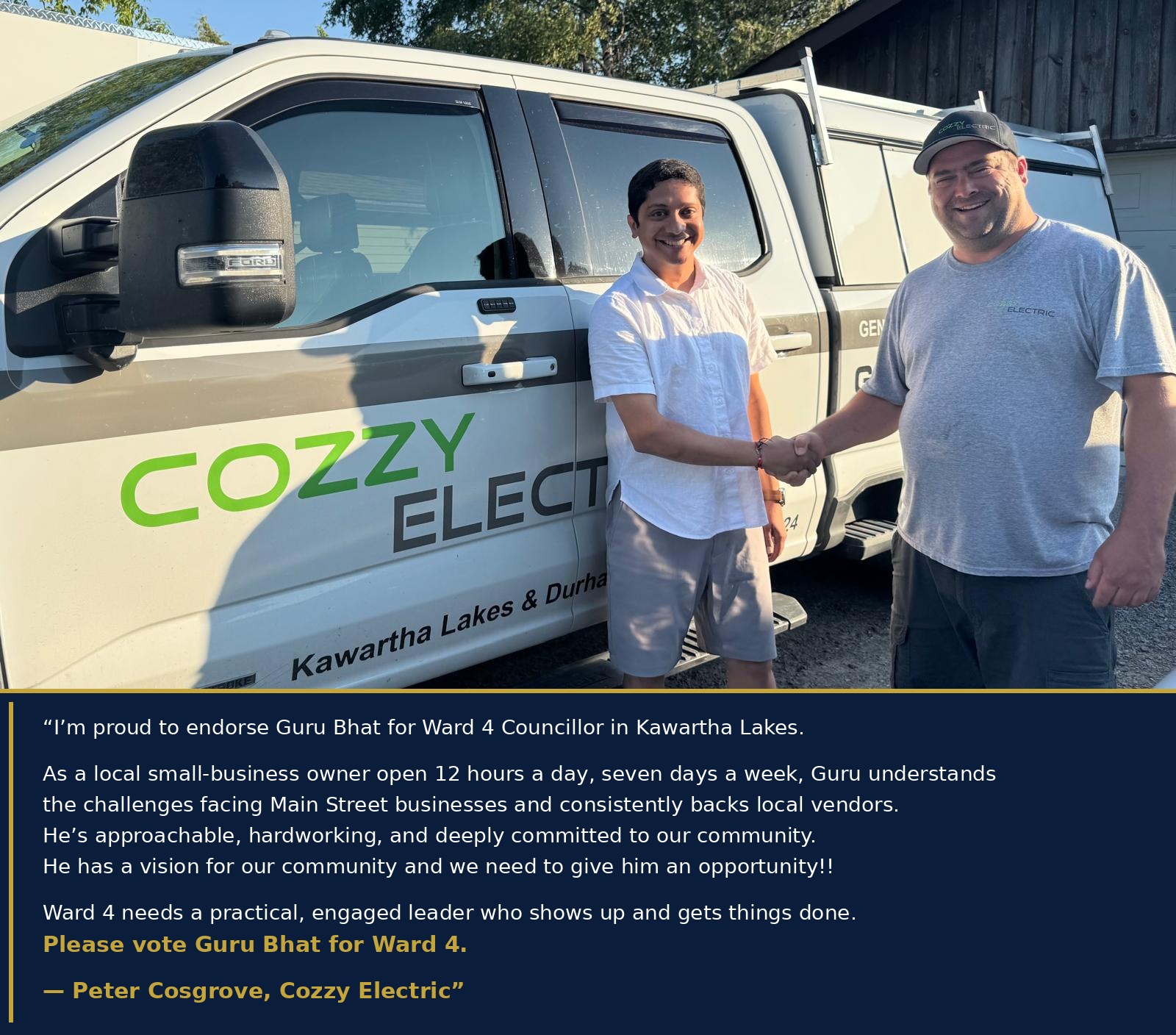 Guru Bhat with Cozzy Electric